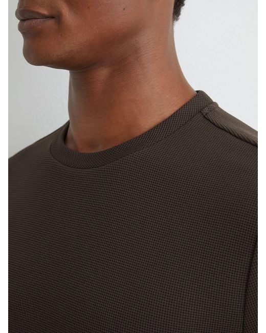 Reiss Gray Textured Modern-Fit Crew-Neck T-Shirt for men