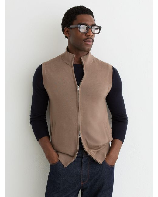 Reiss Multicolor Wool Zip-Through Gilet for men