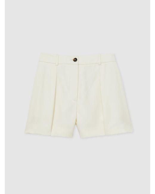 Reiss Natural Single-Pleat Tailored Shorts