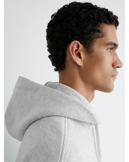 Reiss White Cotton-Blend Heavyweight Zip Hoodie for men