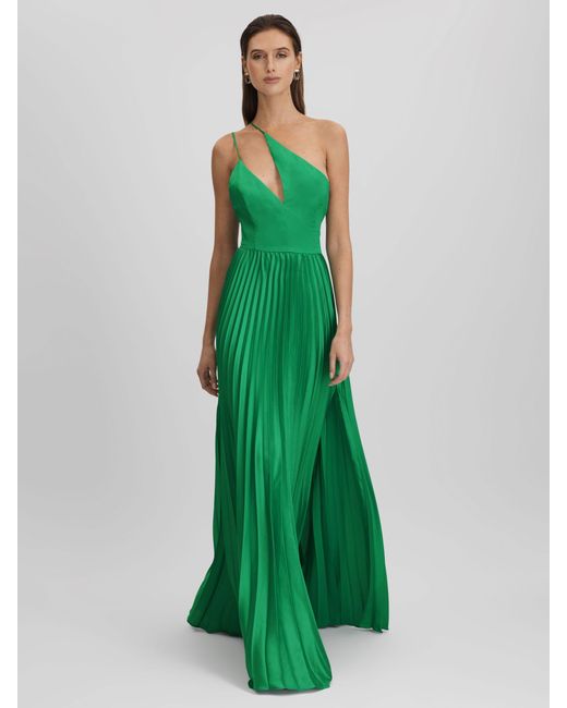 open lace back dress Amur | Fluer Deep V Pleated Gown main image 1