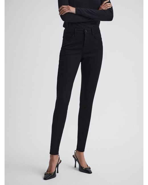Reiss Lux - Black Mid Rise Skinny Jeans, 31r