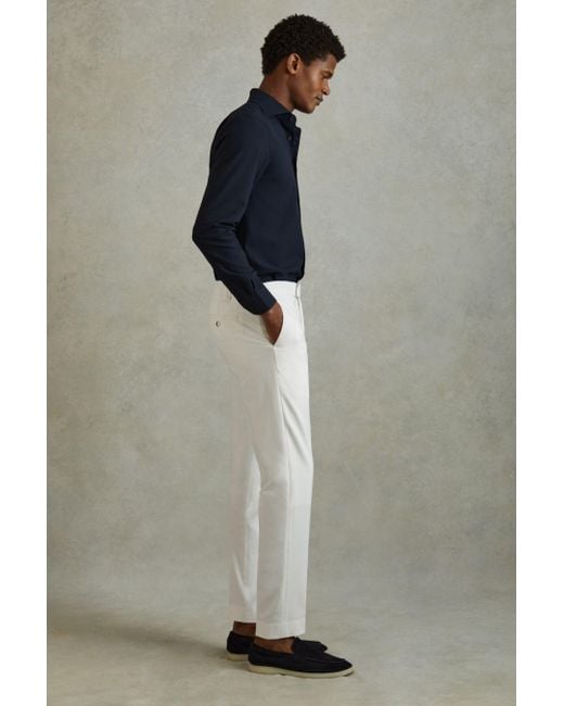 Reiss Gray Found - White Relaxed Drawstring Trousers for men