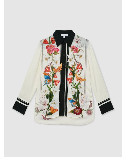 Reiss Brown X Nybg Scarf-Print Shirt