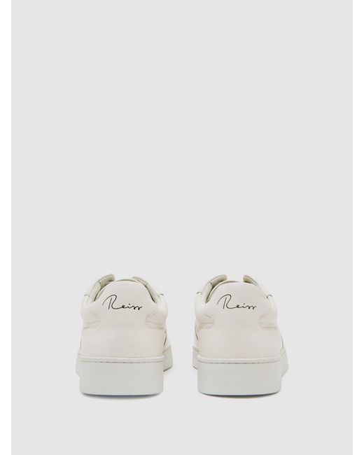 Reiss Natural Leather Elasticated-Lace Trainers for men