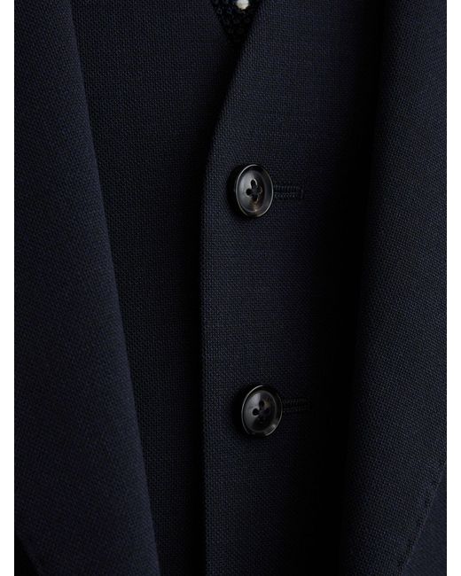 Reiss Blue Belmont - Navy Single-breasted Tailored Waistcoat, 44 for men