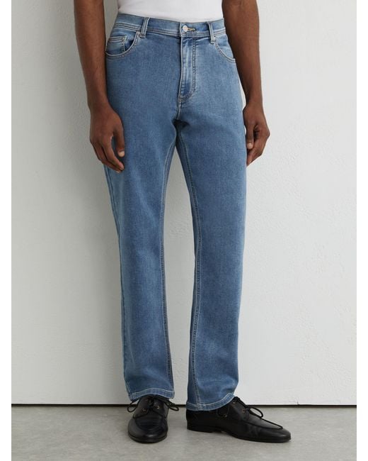 Reiss Blue Soft-Stretch Straight-Leg Jeans for men