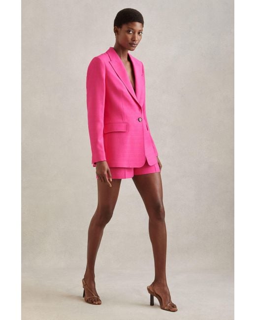 Reiss Pink Hewey Shorts Textured