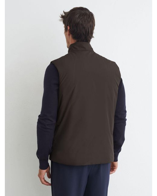 Reiss Blue Technical Padded Zip-Through Gilet for men