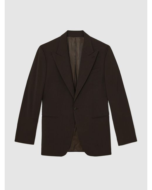 Reiss Black Classic-Fit Single-Breasted Suit Blazer for men