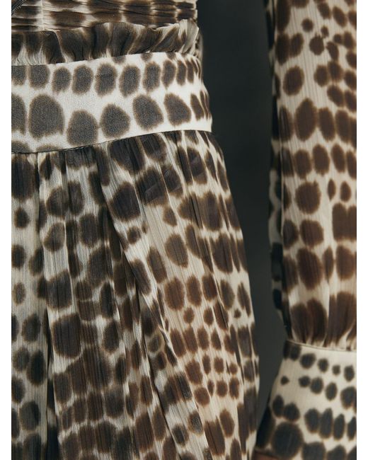 ATELIER Gray Animal-Print Wide-Leg Trousers