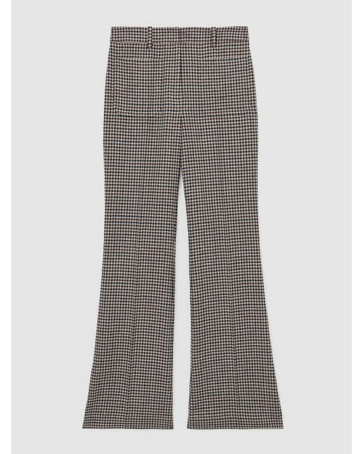 Reiss Natural Cotton-Linen Flared Trousers
