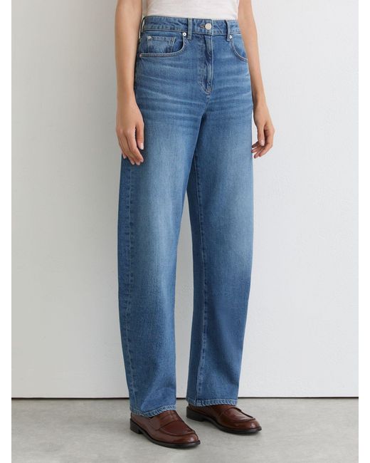 Reiss Blue Barrel-Leg Jeans