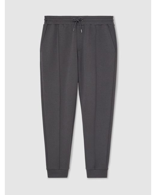 Reiss Gray Finn - Charcoal Grey Premium Interlock Cuffed Joggers, Xs Reg for men