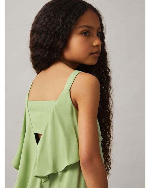 Reiss Green Frilled Sleeveless Dress, Size: 13-14 Years