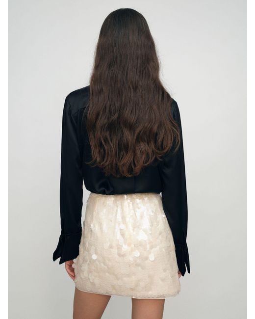 Reiss White Sequin Mini Skirt