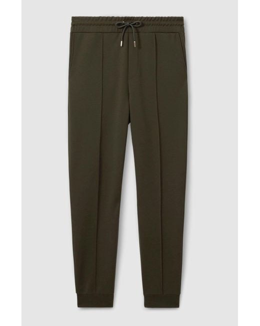 Reiss Premier - Forest Green Interlock-jersey Drawstring Joggers for men