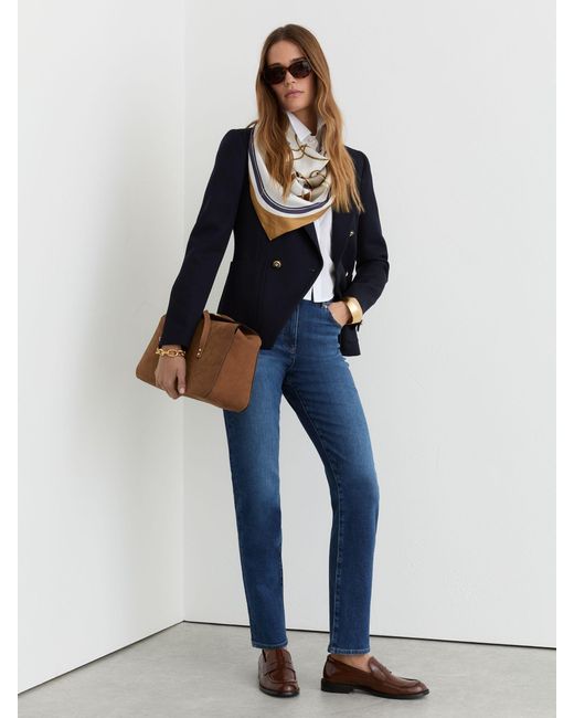Reiss Blue Slim-Leg Mid-Rise Jeans