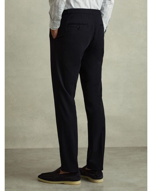 Reiss Black Trial Slim Fit Stretch Trousers for men