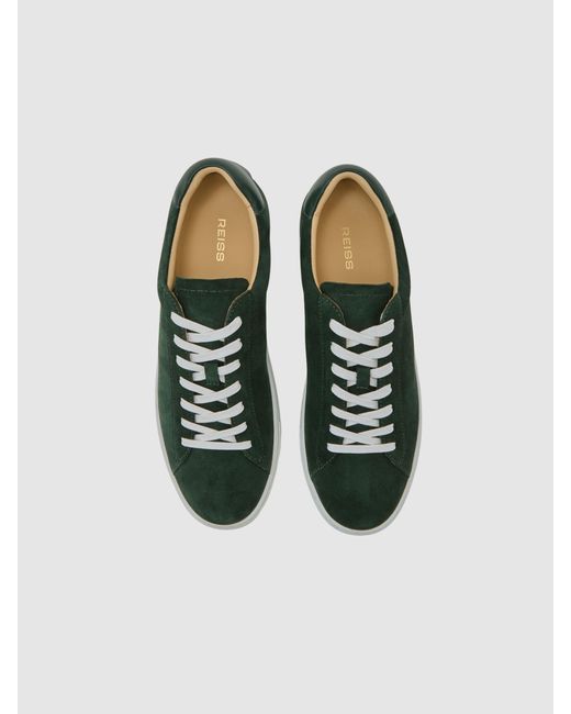 Reiss Green Finley Low-Top Trainers for men