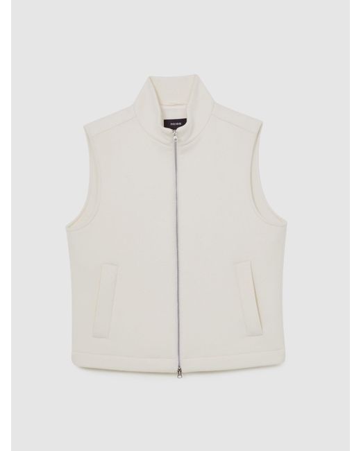 Reiss Natural Wool-Blend Funnel-Neck Gilet for men