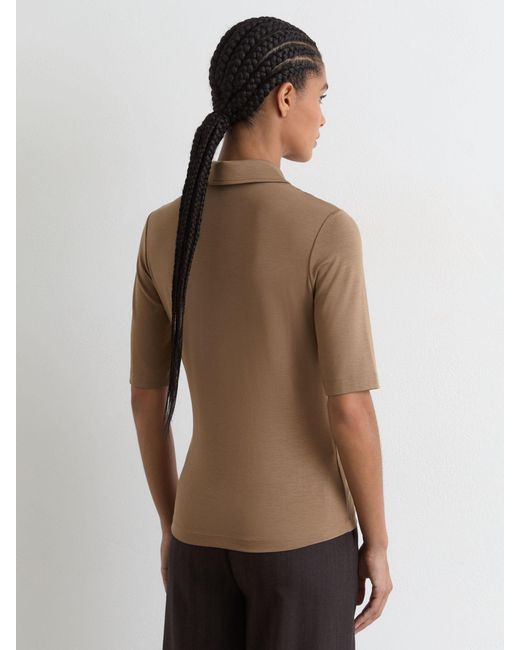 Reiss Gray Denny Jersey Half-Zip Polo Top
