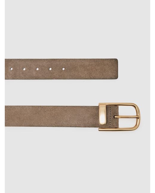Reiss Natural Suede Half Keeper Belt