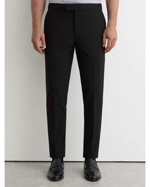 Reiss Natural Found - Black Slim Fit Drawcord Trousers, 30w X 31l (uk 30 R) for men