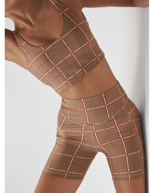 The Upside Brown Check Spin Shorts