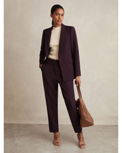Reiss Gabi Berry Tailored Single Breasted Suit Blazer