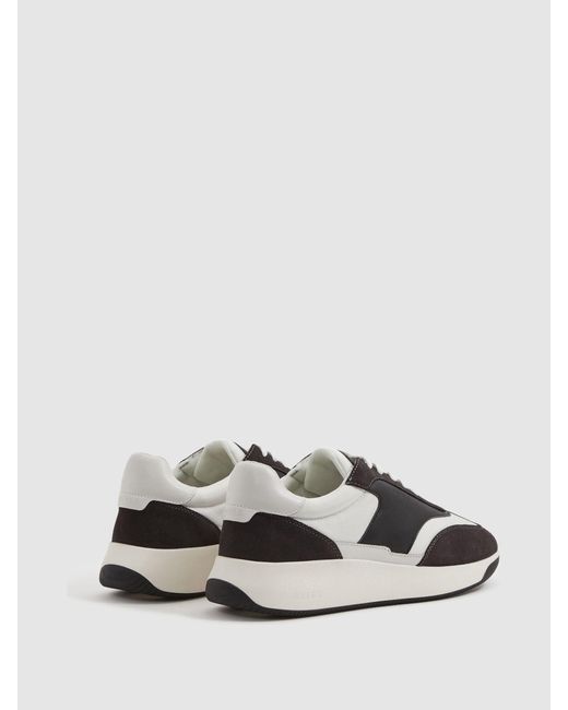 Reiss Emmett Leder Wildleder Laufschuhe in White für Herren