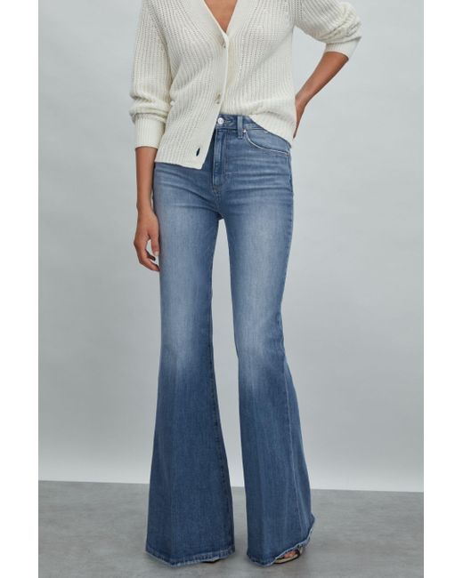 PAIGE Blue High Rise Flared Jeans