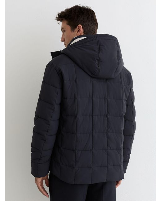 Reiss Blue Klause - Navy Fleece-lined Hooded Puffer Jacket, L for men