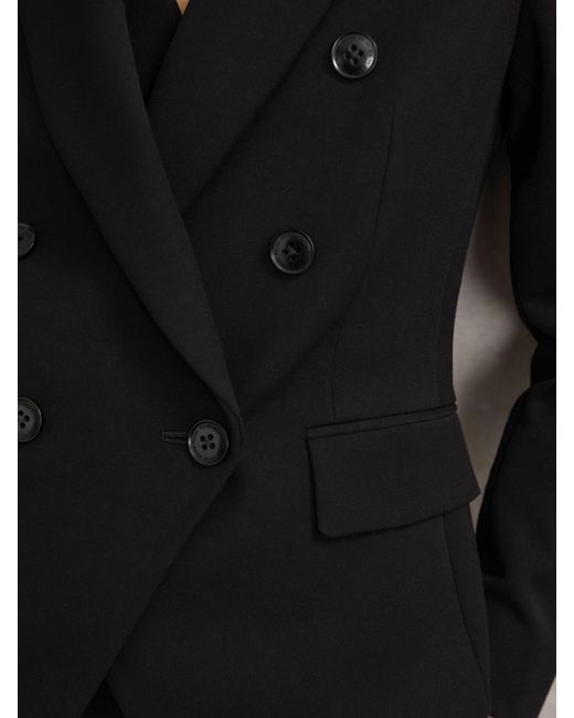 Reiss Black Double-Breasted Suit Blazer