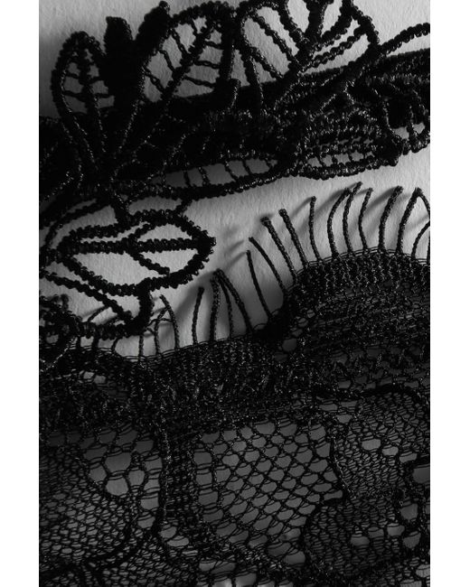 Bluebella Black Mesh Embroidered Thong
