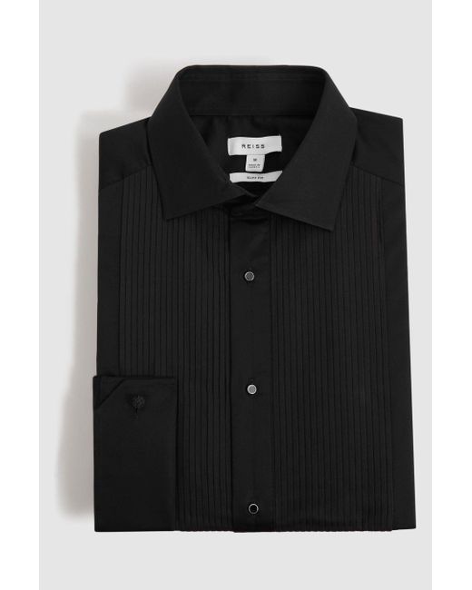 Reiss Double - Black Marcel - Double Cuff Slim Fit Double Cuff Dinner Shirt, S for men