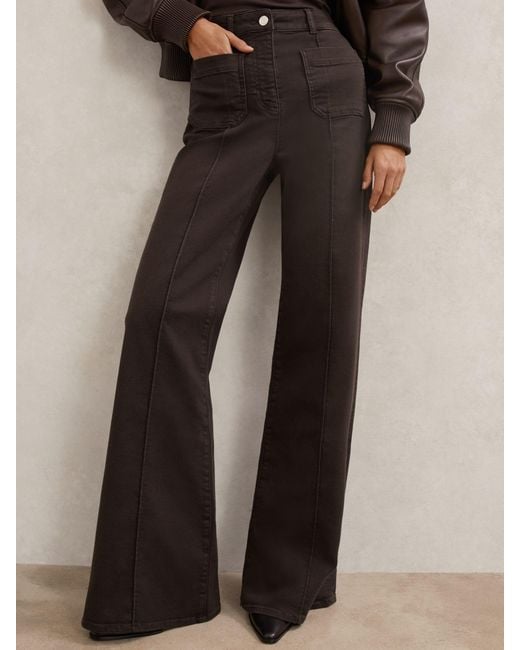 Reiss Natural Petite Patch-Pocket Flared Jeans