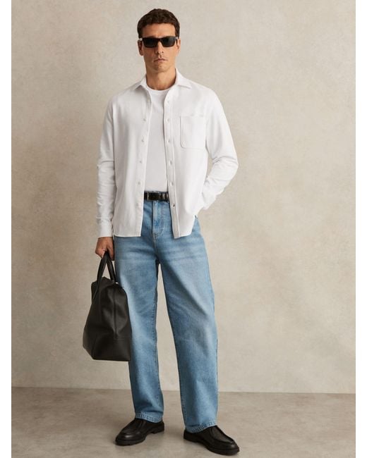 Reiss Natural Kappo Cotton-Twill Cutaway-Collar Overshirt for men