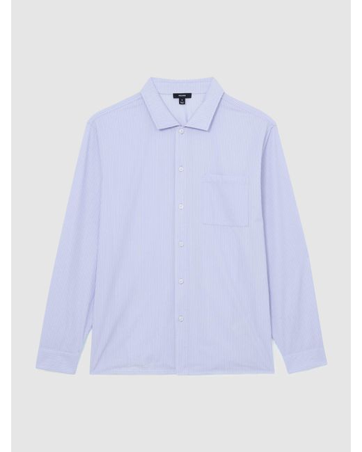 Reiss White Pinstripe Regular-Fit Long-Sleeve Shirt With Cotton for men