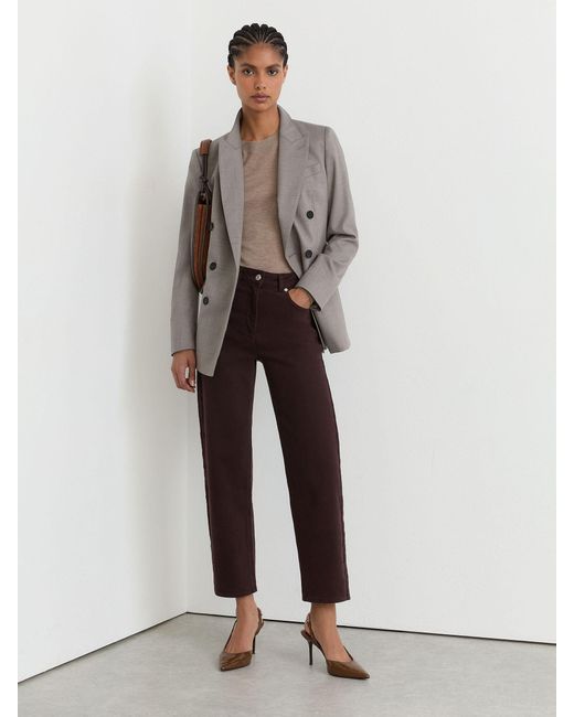 Reiss Natural Selin - Grape Mid-rise Straight-leg Jeans, 26w X 31l (uk 26 R)