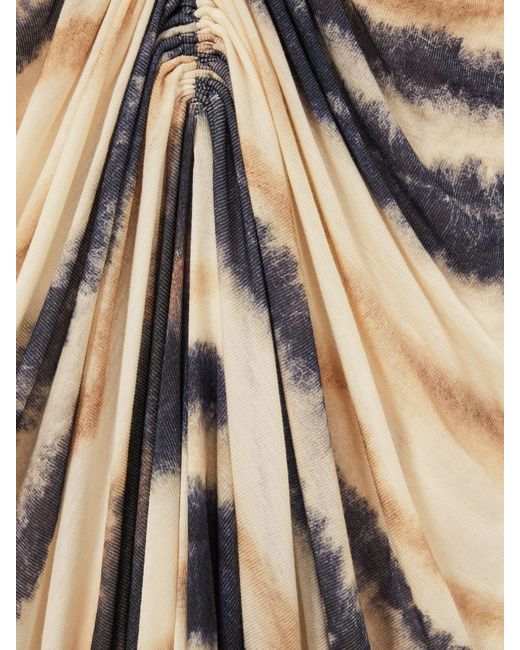 Reiss Natural Georgia Dress Lyocell Abstract Print, Neutral