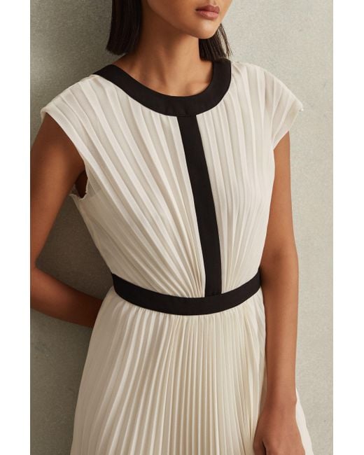 Reiss Natural Harley - White Pleated Maxi Dress