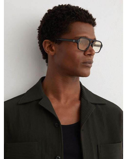 Reiss Black Ribbed Cuban-Collar Shirt for men