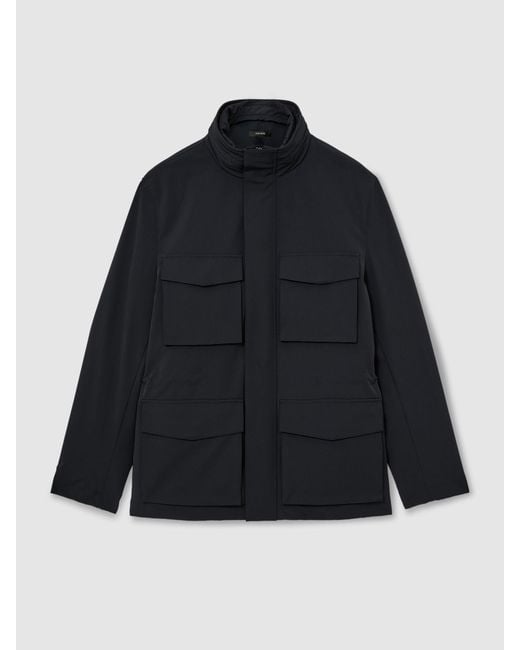 Reiss Blue Four-Pocket Hooded Jacket With Removable Gilet for men