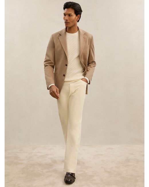Reiss Brown Atelier Cashmere Single-Breasted Blazer Tailored-Fit for men