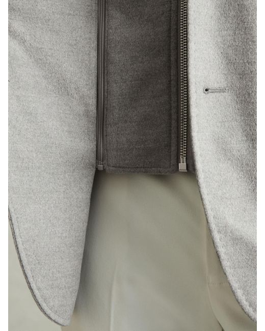 Reiss Gray Regular-Fit Single-Breasted Blazer With Gilet Insert for men