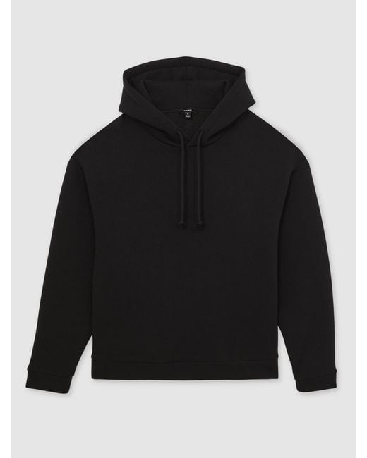 Reiss Black Cotton-Blend Fleece-Back Hoodie for men