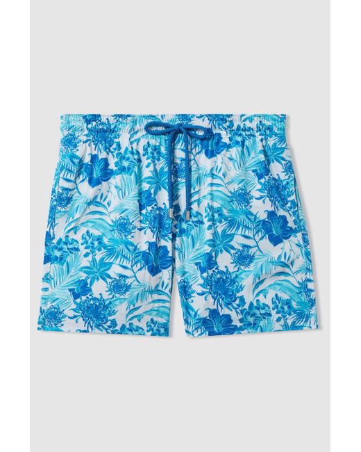 Vilebrequin Blue Tropical Print Swim Shorts for men