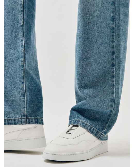 Reiss Natural Leather Elasticated-Lace Trainers for men