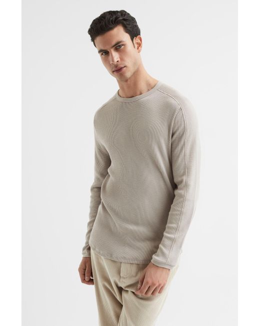 PAIGE Gray Hughes - Long Sleeve Textured Shirt, Weathered Stone for men